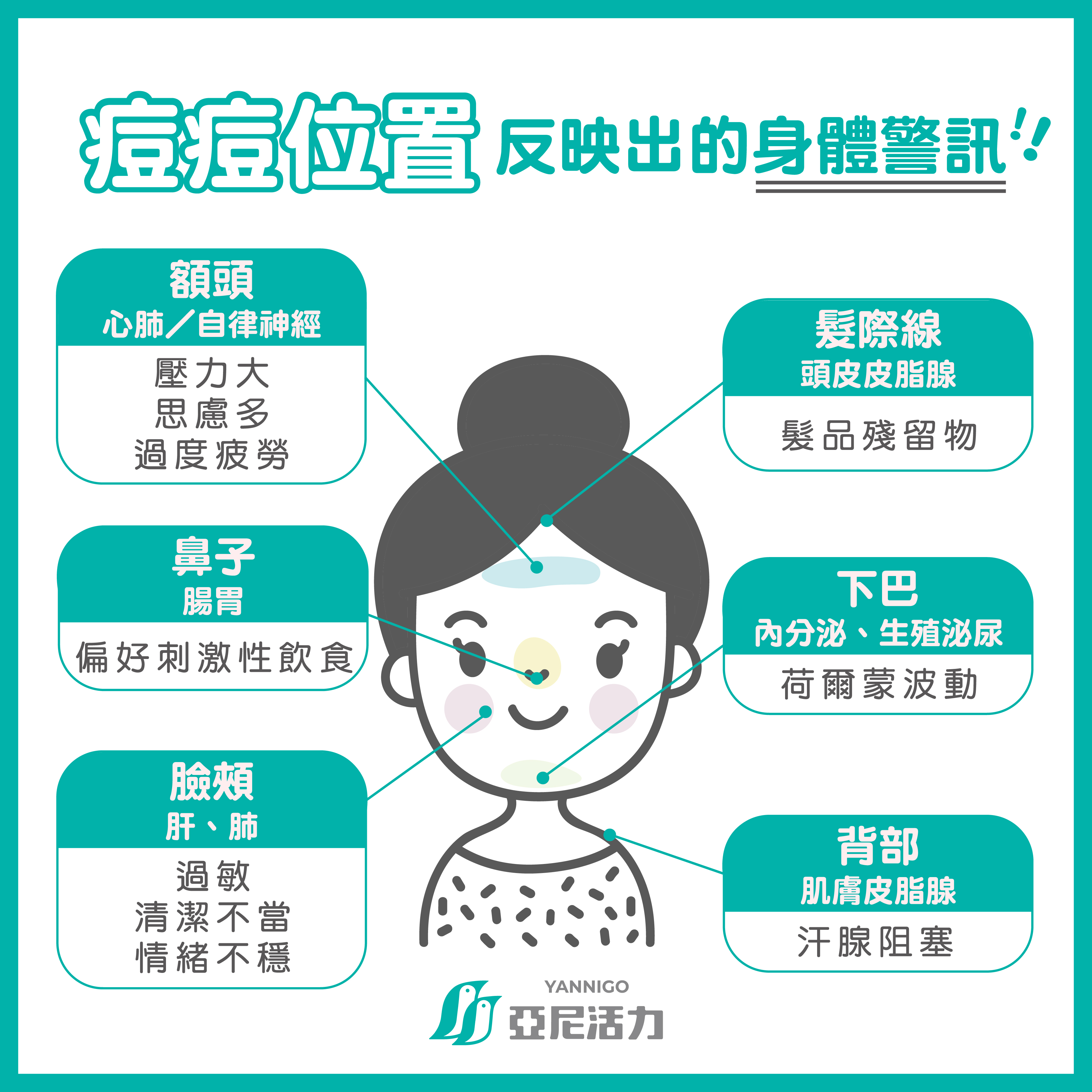 痘痘位置對應身體警訊